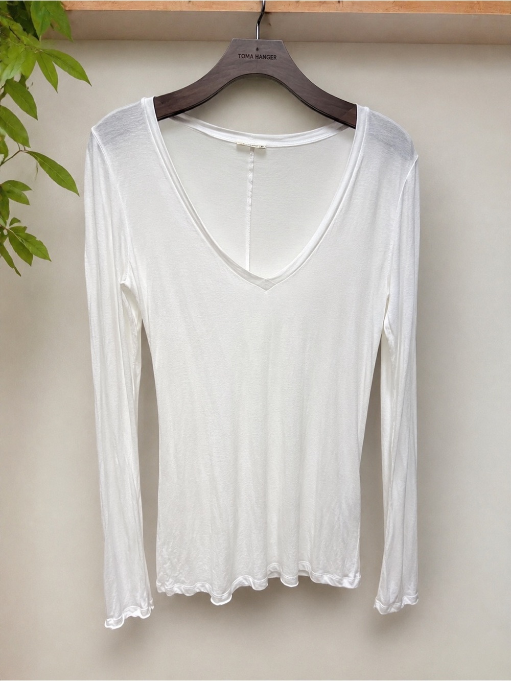 Free People Intimately Only You Tee White Sheer V Neck Long Sleeve Top